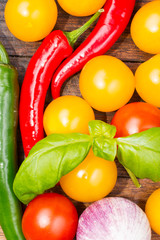 Peppers on table