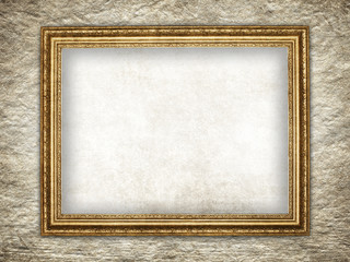 Template - Picture frame on rough wall background