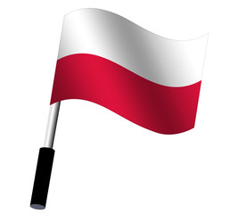 Flagge Polen wehend