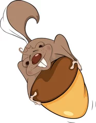 Fotobehang Babykamer Gopher with an acorn cartoon  © liusa