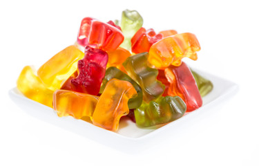 Heap of Gummi Bears on a plate