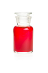 Laborflasche mit roter Flüssigkeit