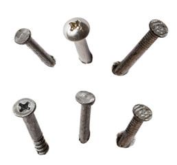 screw and nail metal head collection isolated on white