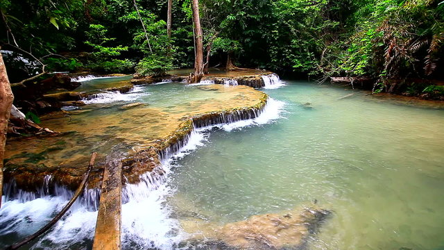 Waterfall in National Park , Kanchanaburi Province , Thailand