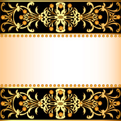 background with precious stones and decorated band for posts