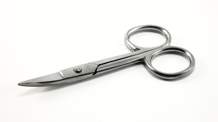 Isolated detail scissors on white background