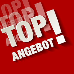 TOP ANGEBOT weiss rot diagonal Ecke