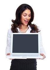 Business woman with laptop computer.