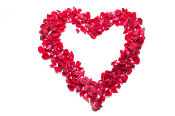 heart made of rose petal