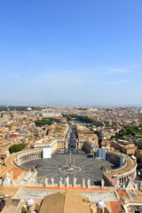 Naklejka premium Basilique et Place Saint-Pierre de Rome - Italie