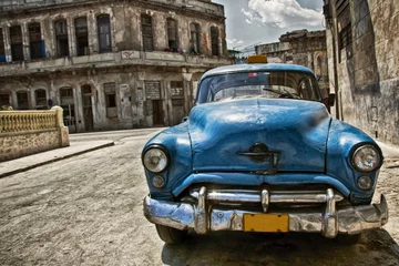 Printed roller blinds Cuban vintage cars Cuba