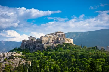 Badezimmer Foto Rückwand Schöne Aussicht auf die antike Akropolis, Athen, Griechenland © MF