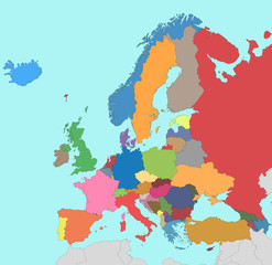 Colorful map of Europe - 49587207