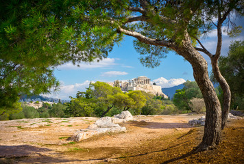 Belle vue sur l& 39 ancienne Acropole, Athènes, Grèce