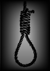 old rope with hangman's noose