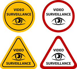 Video surveilllance sticker. Eye.