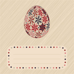 Fototapeta na wymiar Easter card with eggs and banner.