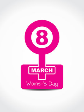 Creative pink color design element for women's day