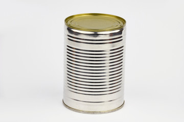 Unopened can arranged on the white background