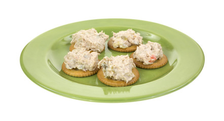 Tuna salad on crackers