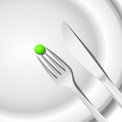 Diet concept. Peas on a plate