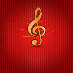 Red Music background with Treble Clef