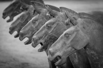 Deurstickers Terracotta horses in Xian China © pwollinga