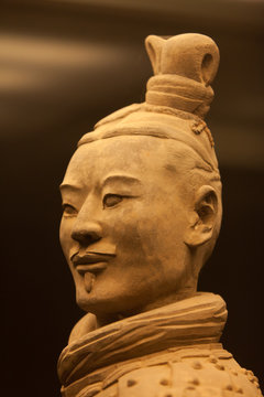 Terracotta warrior in close up