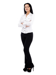 Full length portrait of young businesswoman