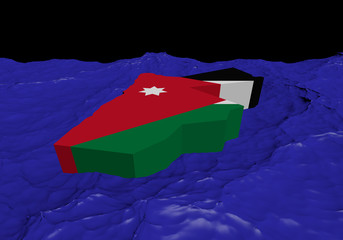 Jordan map flag in abstract ocean illustration
