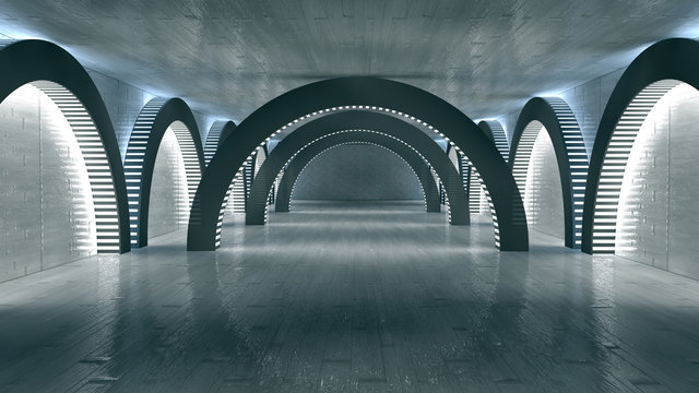 Futuristic Interior. SCIFI. Science Fiction