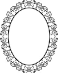 isolated oval frame