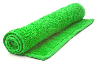 Rolled Towel on white background.