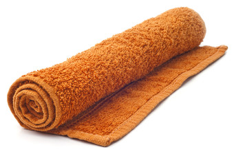 Rolled Towel on white background.