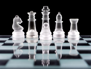 Set of white chess pieces