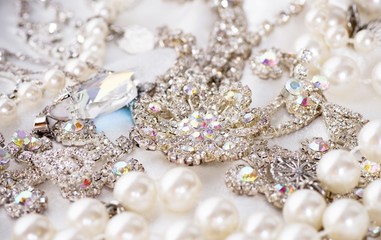 Beautiful jewelry on background