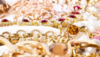 Beautiful jewelry on background