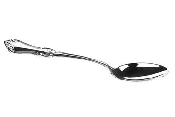 Silver spoon isolated over white