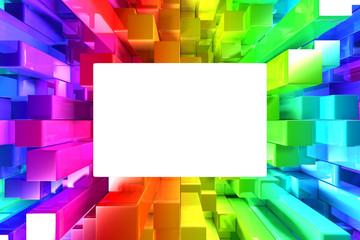 Rainbow of colorful blocks