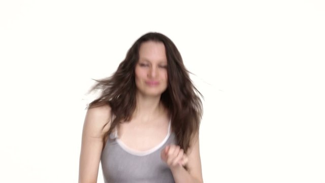 Dancing girl on white background