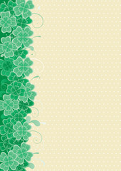 Vector St. Patrick's Day background with clover leaves.