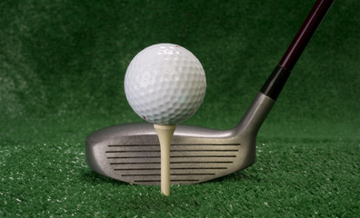 Driver Sitting in Front of Teed Up Golf Ball