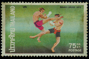 Thai boxing, Printed in Thailand Show Martial arts of Thailand