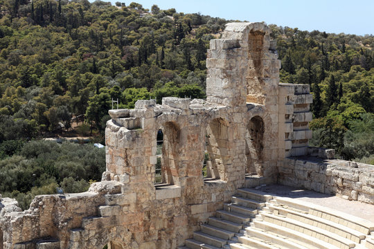 View of ancient Odeon of Herodes Atticus