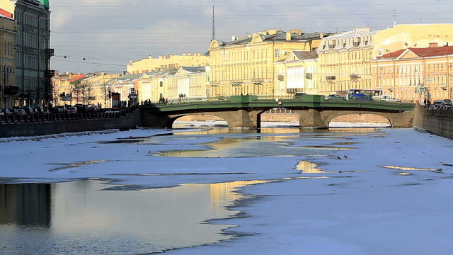 Fontanka River in Winter, St.Petersburg, Russia
