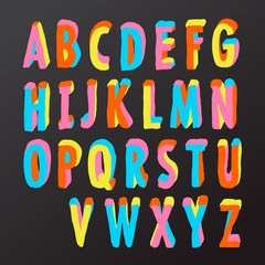 Alphabet design in colorful style, vector Eps10 illustration.
