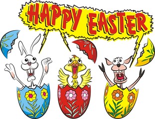 easter eggs - screaming farm animals