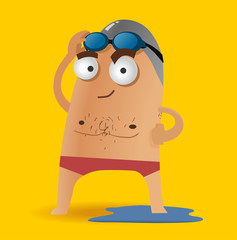 Kid practicing Swimming