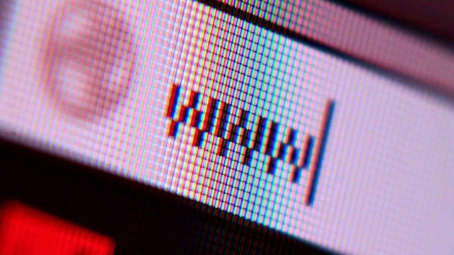 WWW on screen and blinking cursor.