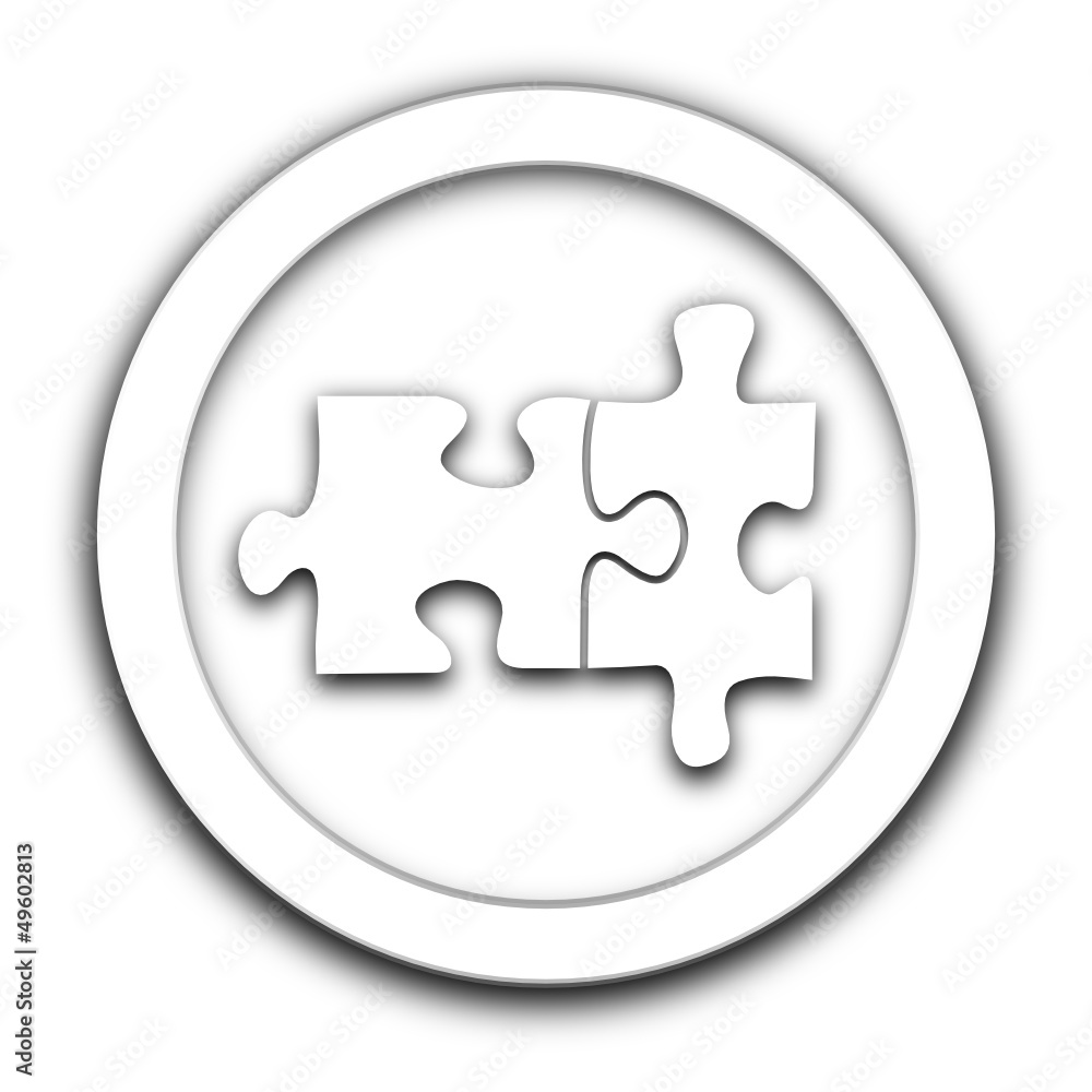 Poster pièce puzzle vignette blanche
